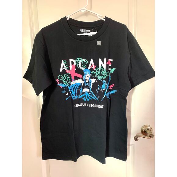 Uniqlo x Riot League of Legends Arcane Jinx Graphic T-shirt in Black - Picture 3 of 9